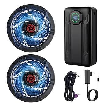 【セット】 peak ファン＆バッテリー＆充電器 Amazon.co.jp: 【40V超高出力】ファンバッテリー セット 超高